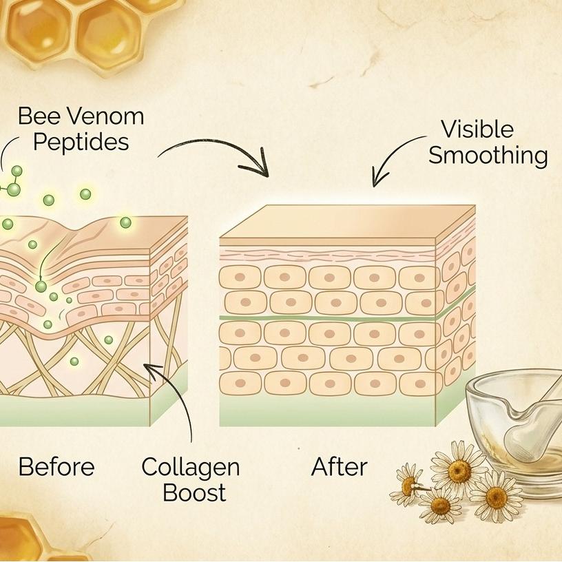 Bee Venom Anti Wrinkle Face Cream Deep Hydration and Skin Firming Treatment, Fast Absorbing Wrinkle Reducer for Youthful Glow