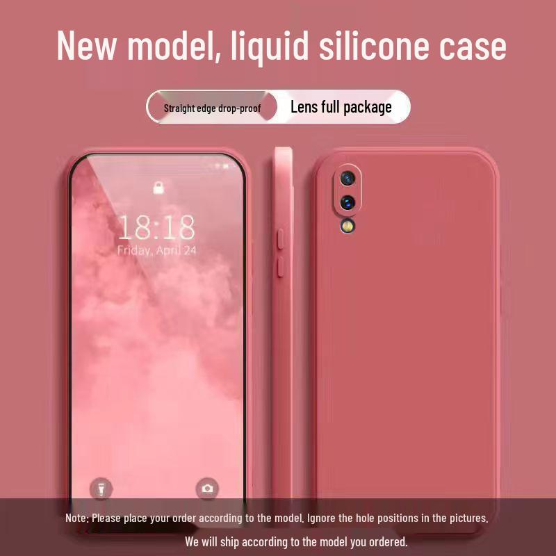 Huawei Enjoy 9 Solid Color Liquid Full Coverage Anti-drop Soft Phone Case