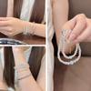 Ocean-Inspired Aquamarine & White Crystal Double-Wrap Bracelet for Women