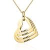 Custom Stainless Steel Engraved Necklace For Lover Family Gift Personalized Heart Pendant Jewelry