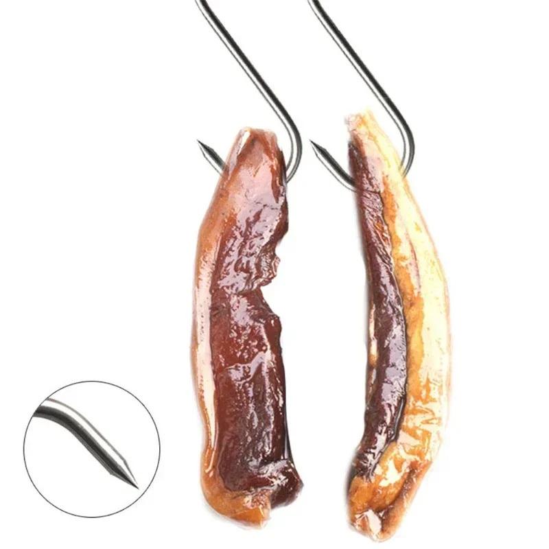 60PCS Stainless Steel Hook Tip Appliance Meat Hanger Hanging Hook Load-bearing Kitchen , Air Drying, Baking, Grilling Tools