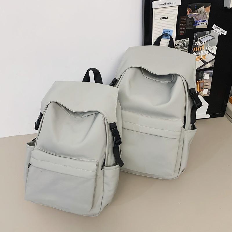 School bag solid color fashion nylon backpack women's school bag women's high school light backpack female college student backpack