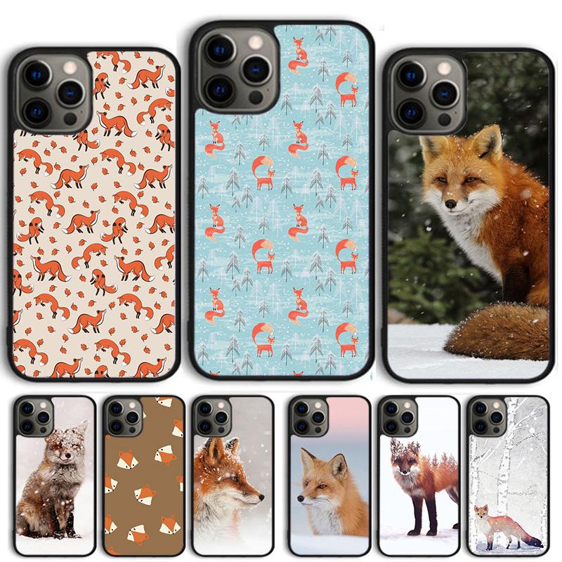 Fox Animal Pattern Phone Case For iPhone 17 Air 14 15 16 13 12 Cover For Apple 14 15 16 Pro Max Plus Coque