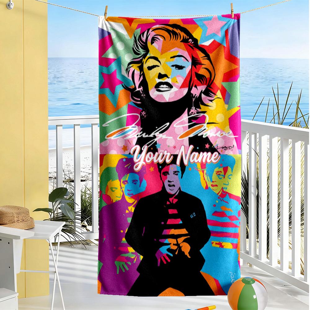 Elvis Presley Personalized Name Beach Towel High Absorbency & Quick-Dry Portable for SwimmingBeachCamping Travel Beach AccessoriesGym