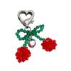 Elegant Crystal Beaded Bowknot Keyring Sweet Cherries Bowknot Key Chain with Crystal Beads Personalized Keyring Ornament