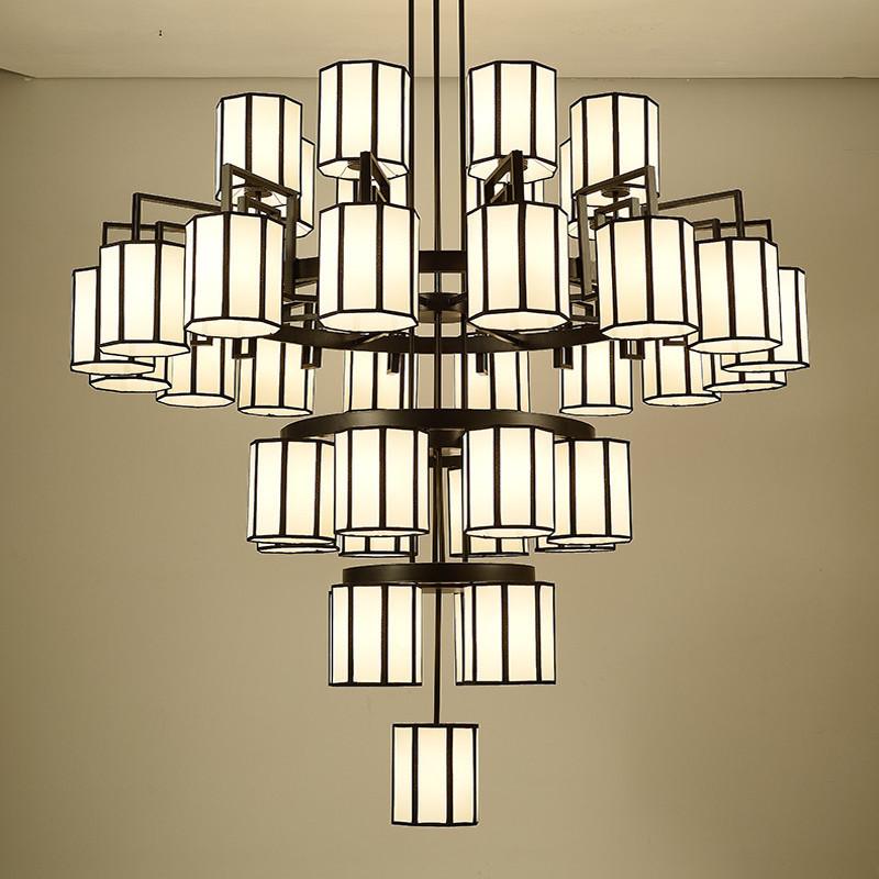 Chinese-Style Duplex High Ceiling Chandelier for Hotel Lobby or Villa