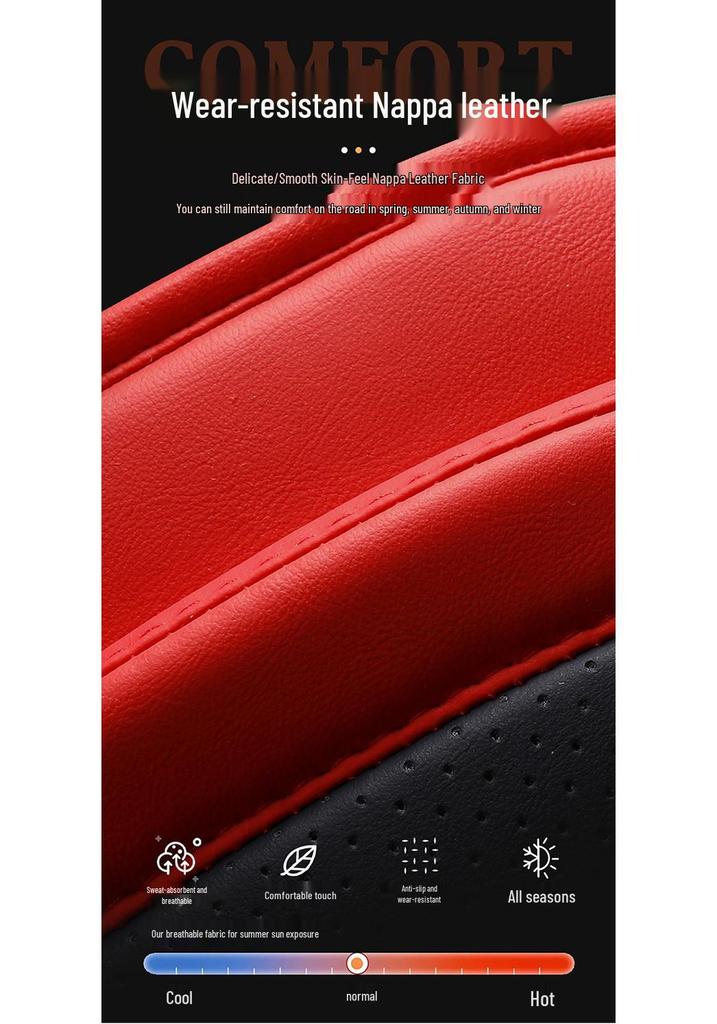 All-Season Napa Leather Seat Cushion Cover for Five-Seater Cars, SUVs & Off-Road Vehicles