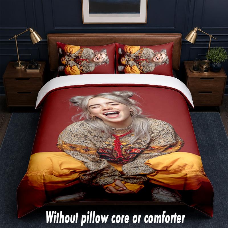 Billie Eilish Design Bed Bedding Set 1 Duvet Cover + 2 Pillowcases Soft Breathable Household Bed Linens