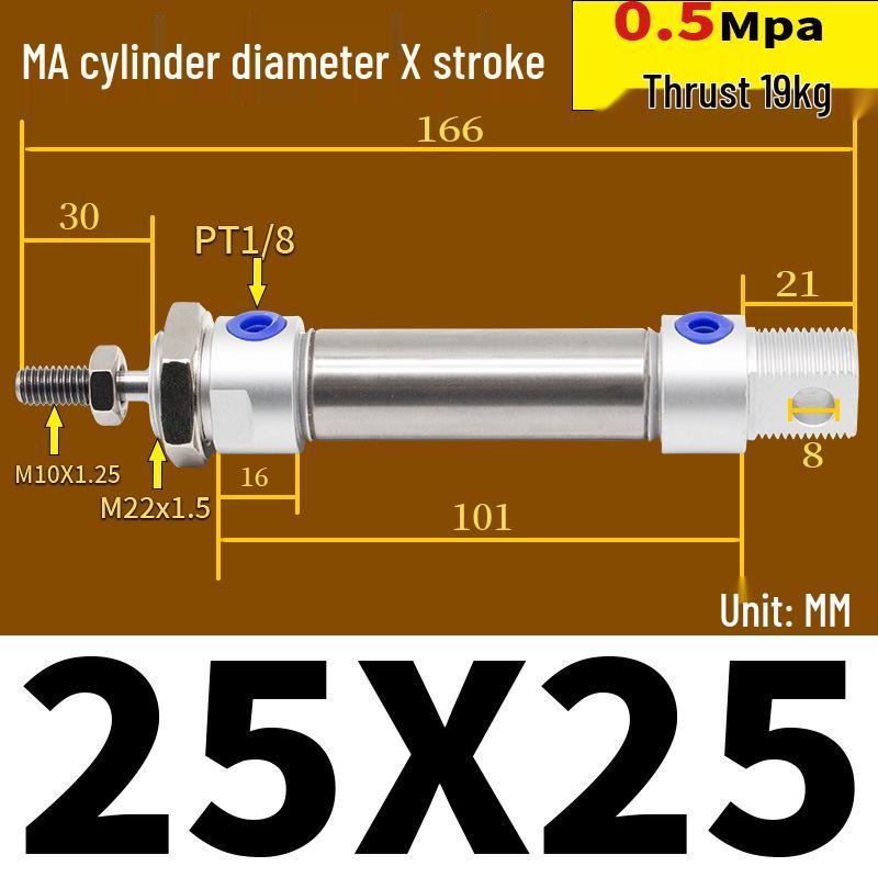Corrosion Resistant Stainless Steel Pneumatic Cylinder 16-40mm/50-150mm