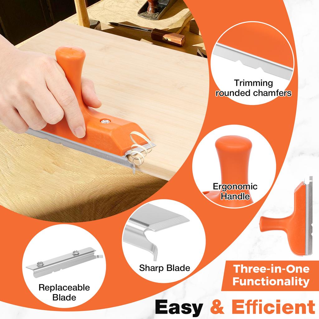 3 In 1 Edge Banding Trimmer Woodworking Veneer Edge Trimmer with 5Cr15MoV Steel Blade for Veneer PVC ABS Melamine Laminate