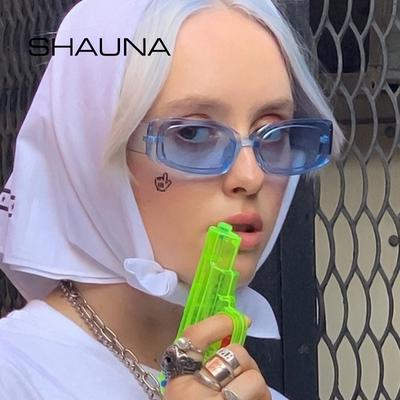 Vintage Rectangle Sunglasses Women Fashion Ocean Film Shades Men UV400