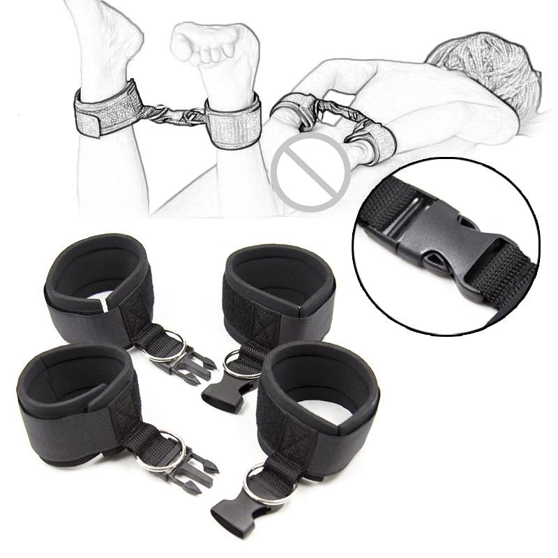 Adult Games Sex Toys For Woman Slave Cotton Neck Handcuffs Nylon BDSM Bondage Restraints Collar Fetish Couples Erotic