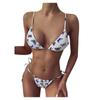 Women Striped Push Up High Cut Hight Waist  Bikini Set Two Piece Swimsuit