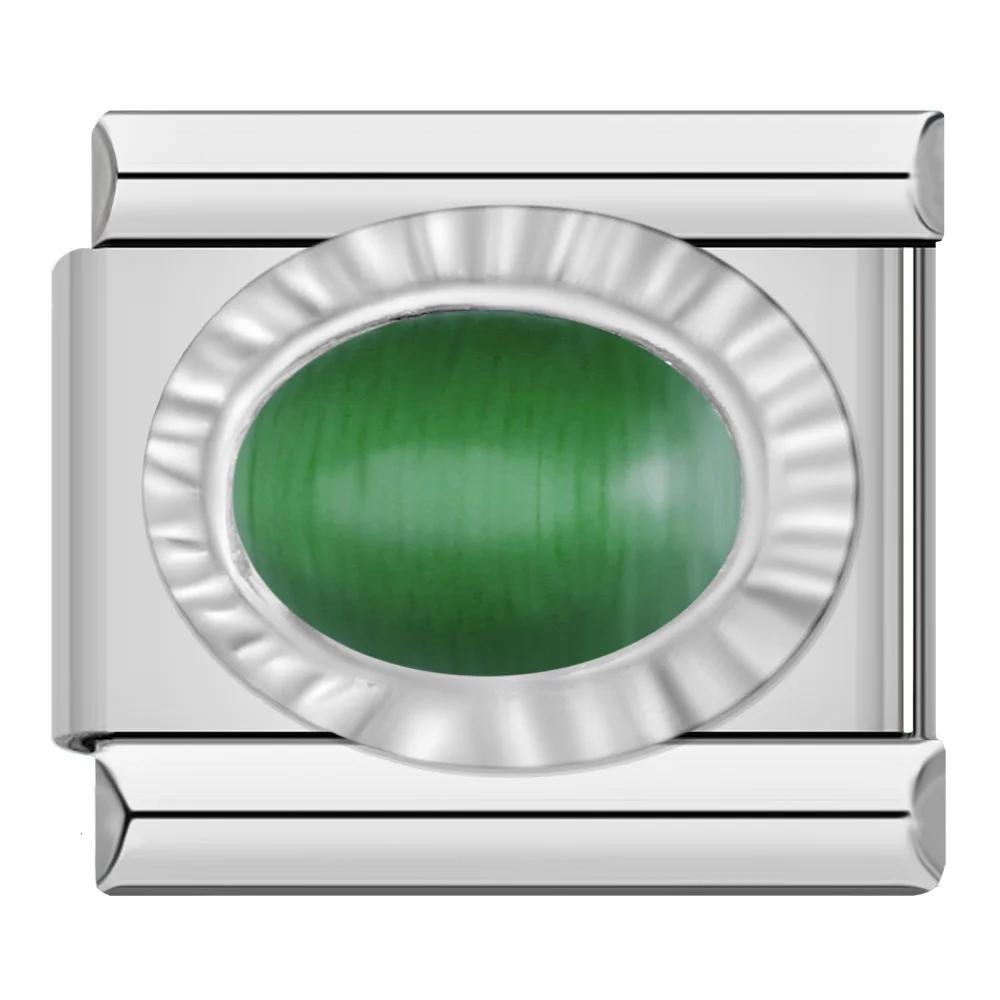 2023 Mode Herz Elliptische Rechteck CZ Charme Italienische Links Fit 9mm Armband Edelstahl Herstellung Von Schmuck DJ692