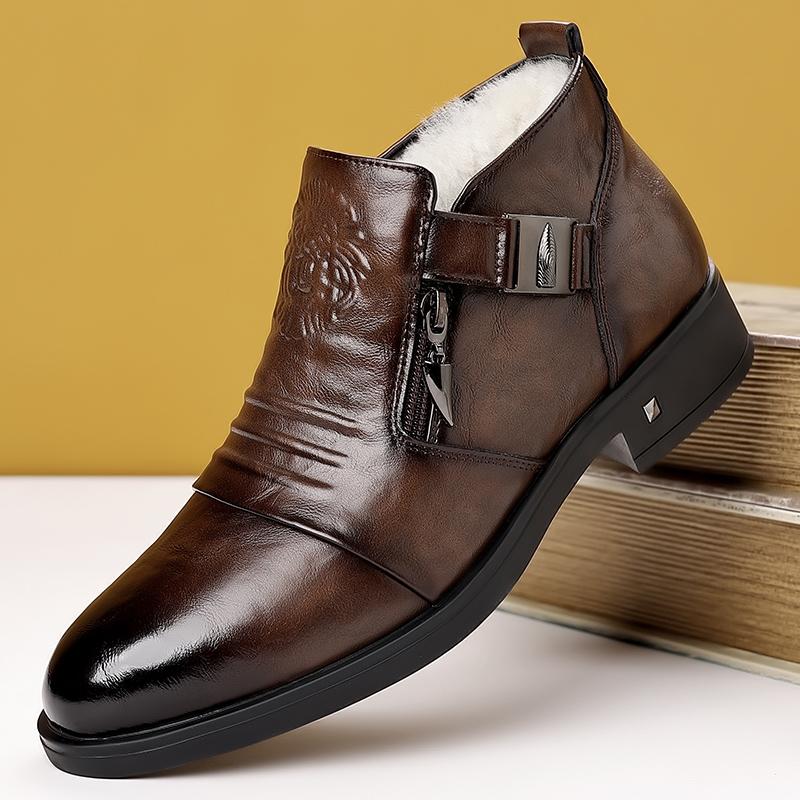 Men'S Fashion All Match Outdoor Leather Shoes Soft Breathable Business Casual Loafers Shoes Comfort British Style Leather Shoes