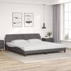 VidaXL Bed Frames Without Mattress, Upholstered Bed with Slatted Base, Double Bed with Footboard for Bedroom, Grey 200x200 373261
