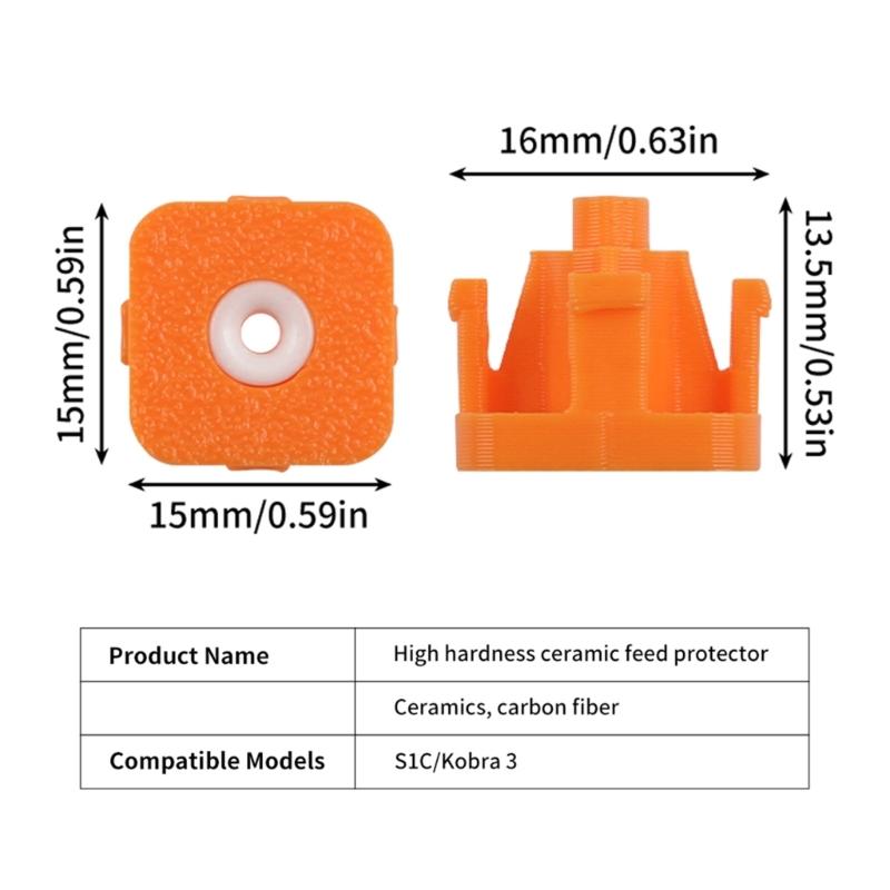 4Pcs 3D Printer Protective Adapter Mounting Ceramic Feed Guard Protective Cover For S1C 3D Printer Accessories