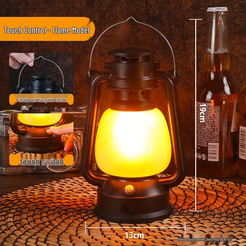 Cross-Border Retro Lantern: Charging Bar Table, Decorative Atmosphere, Outdoor Camping Desk Lamp