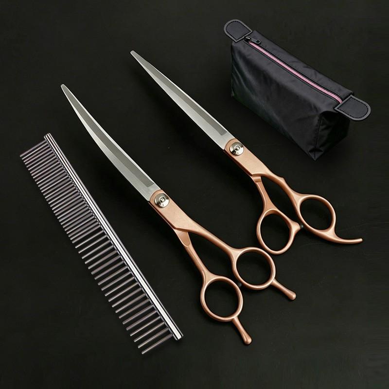 7-inch Curved Pet Grooming Scissors Set for Dogs – Popular Trimming Tools Collection