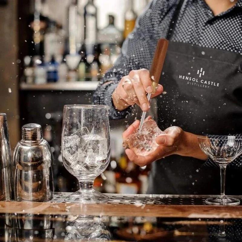 Nový nerezový trn na led s dřevěnou rukojetí Ruční nástroj na vyřezávání ledu Domácí drtiče ledu Kuželový bar Barman Kuchyňský nástroj