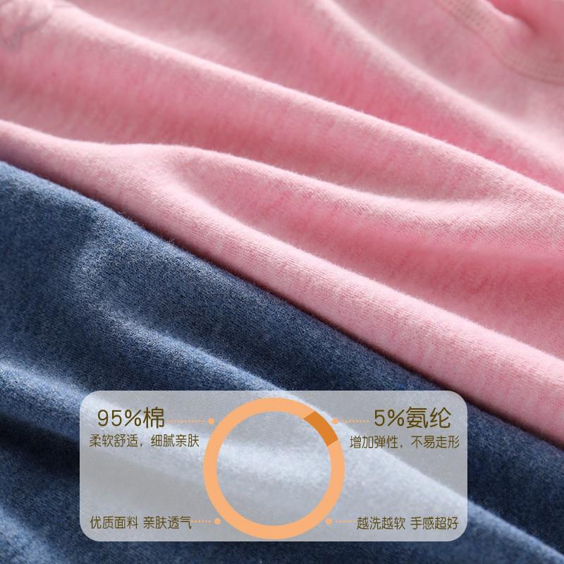 Kids Thermal Underwear Set Fleece Lined Mid-Collar Cotton Sleepwear Boys Girls Winter