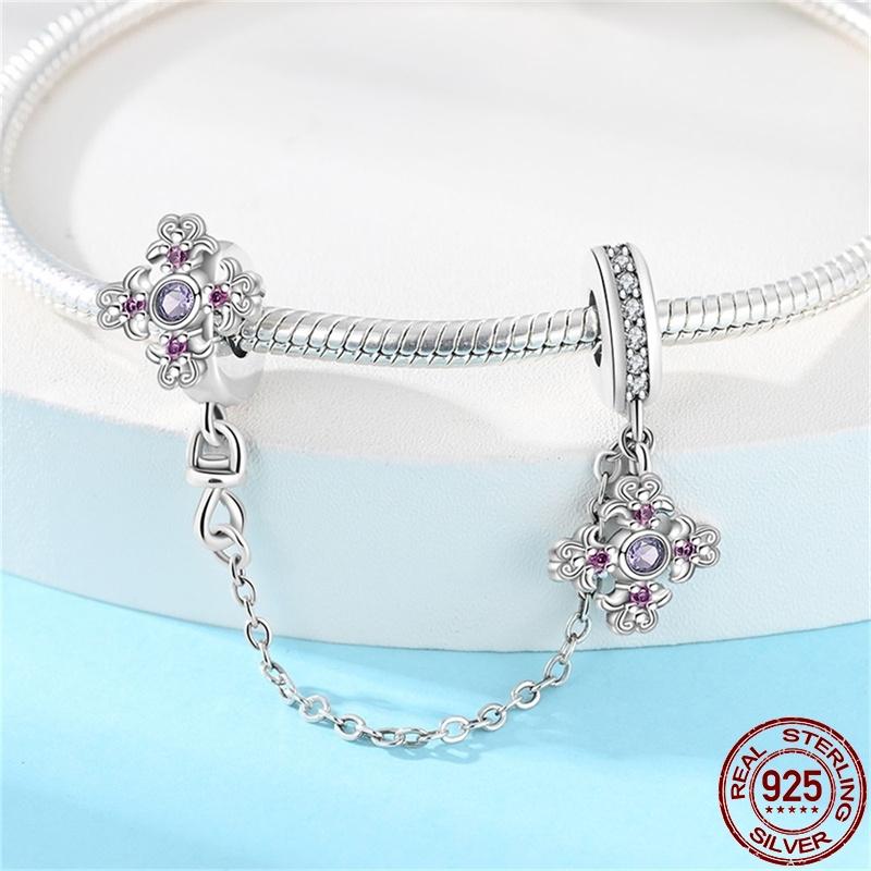 Copper Diy Beads Safety Chain-Classical Cross Pattern Charm Fit 3Mm Pan Original Bracelet For Women Jewelry Birthday Gift