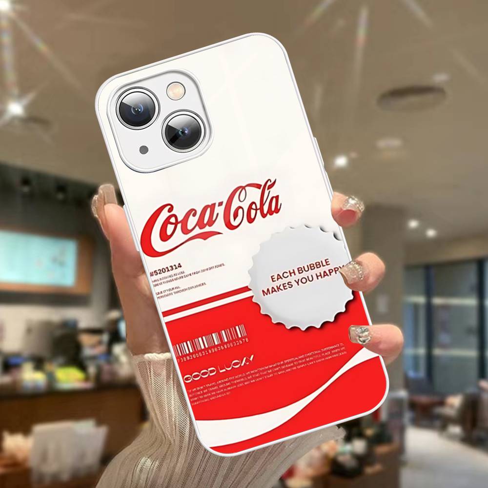 

Бренд C-Coca Логотип C-Cola Закаленное Стекло Для Iphone 14 13 12 11 Pro Mini XS MAX 14Plus X XS XR Чехлы iphone 13pro max