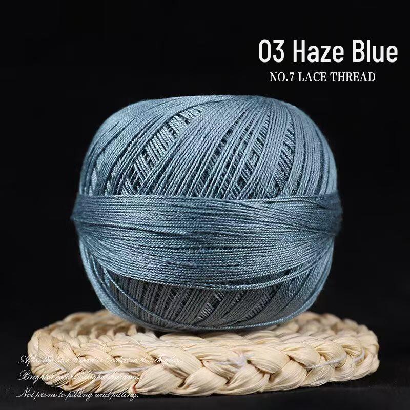 No. 7 Pure Cotton Silk Lace Yarn – Hand-Knitted, Strong Twist, Soft Half-Sleeve Crochet Yarn