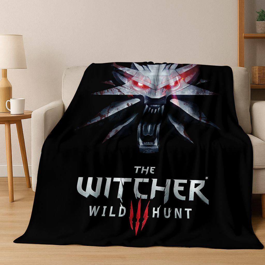 3D The W-Witcher Geralt Games Cartoon Flannel Blanket,Warm and Cozy Soft Throw Blanket for Home Bedroom Bed Sofa Cover Kid Gift