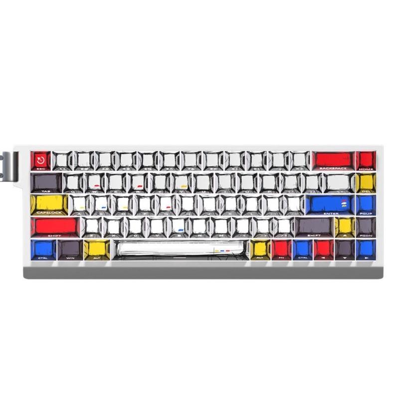 64/74Key Side Print Translucents Keycaps Comics Style Original Profile Sublimations Backlit Keycap for Mechanical Keyboards