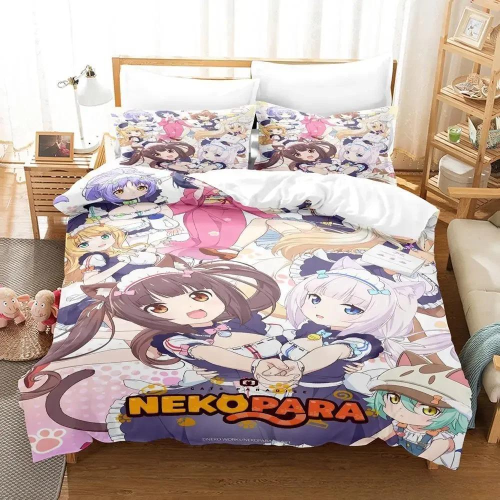 3D Print Anime Kawaii Girls Nekopara Bedding Collection Single Twin Full Queen King Size Bed Collection Aldult Kid Bedroom Duvet Cover Collections