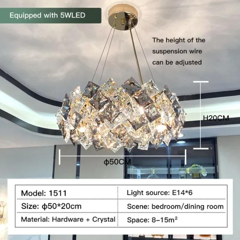 Modern Crystal LED Ceiling Pendant Lights Living Dining Table Room Hotel Hall Hanging Chandeliers Home-appliance Decoration Lamp