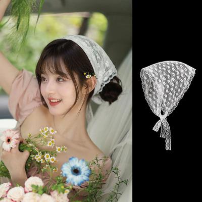 Triangle Lace Casual Headscarf Literary Retro Spice Girls Headscarf Skeleton Headscarf Ladies Headscarf