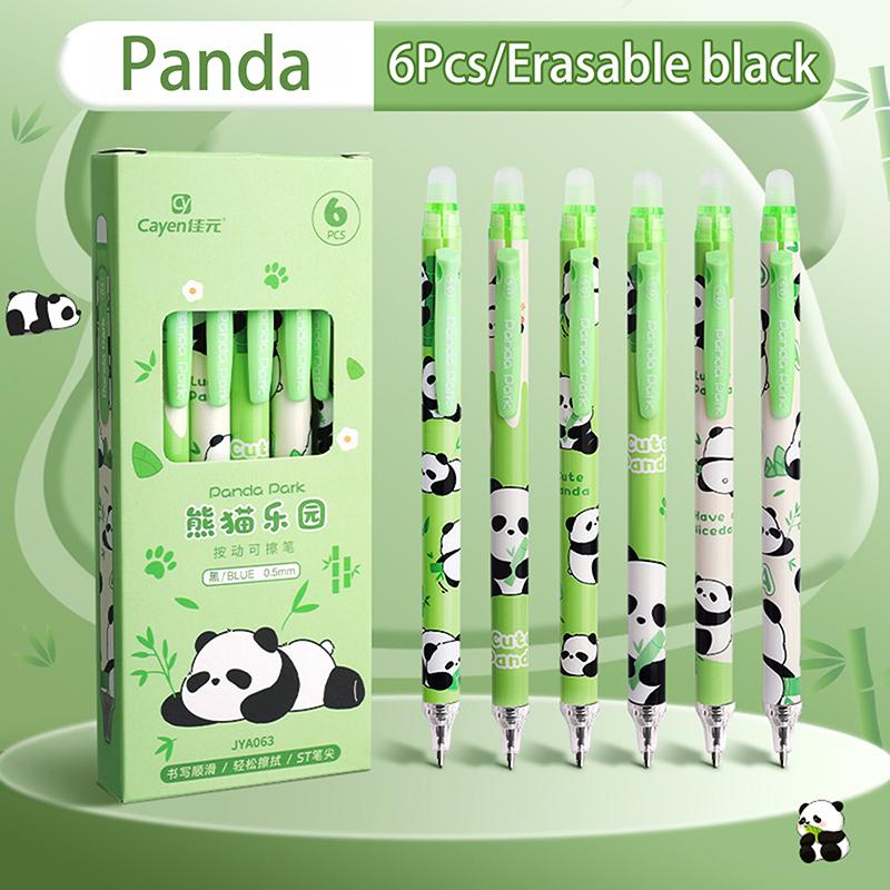6 ks Roztomilá sada gelových per Kapybara Panda Smazatelná pera Kancelářské školní potřeby Kawaii Estetické papírnictví