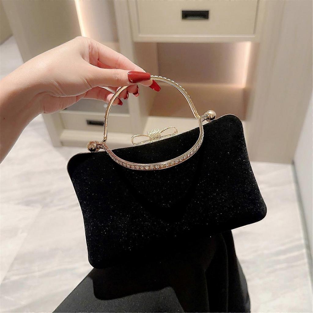 Trendy Party Purse with Detachable Chain Strap Shoulder Bag Handbag Suitable for Formal Occasions Black