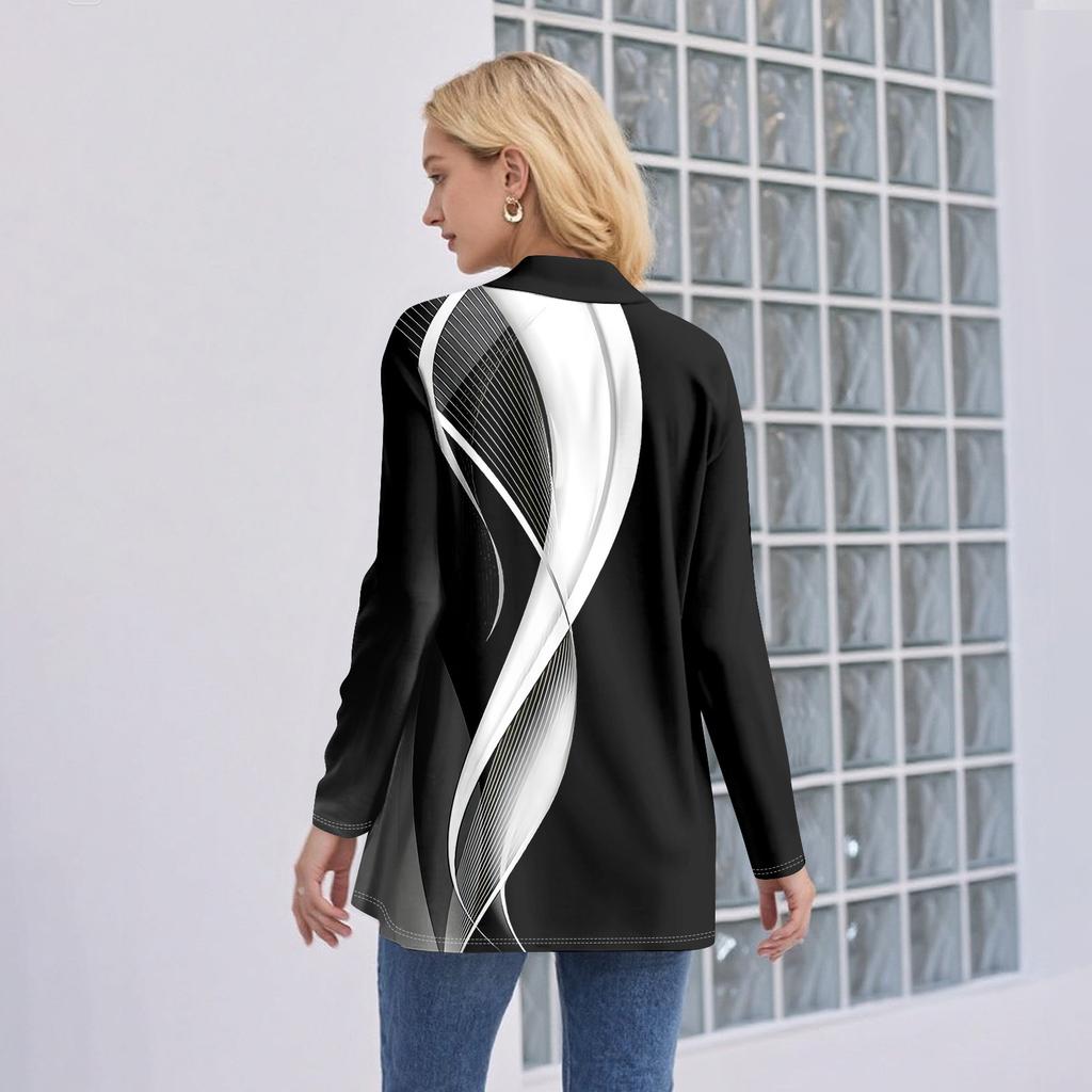 Women's Long Sleeve Cardigan V Neck Fashion Printed Shirt Lightweight  Casual Loose Thin Cardigans With Pockets