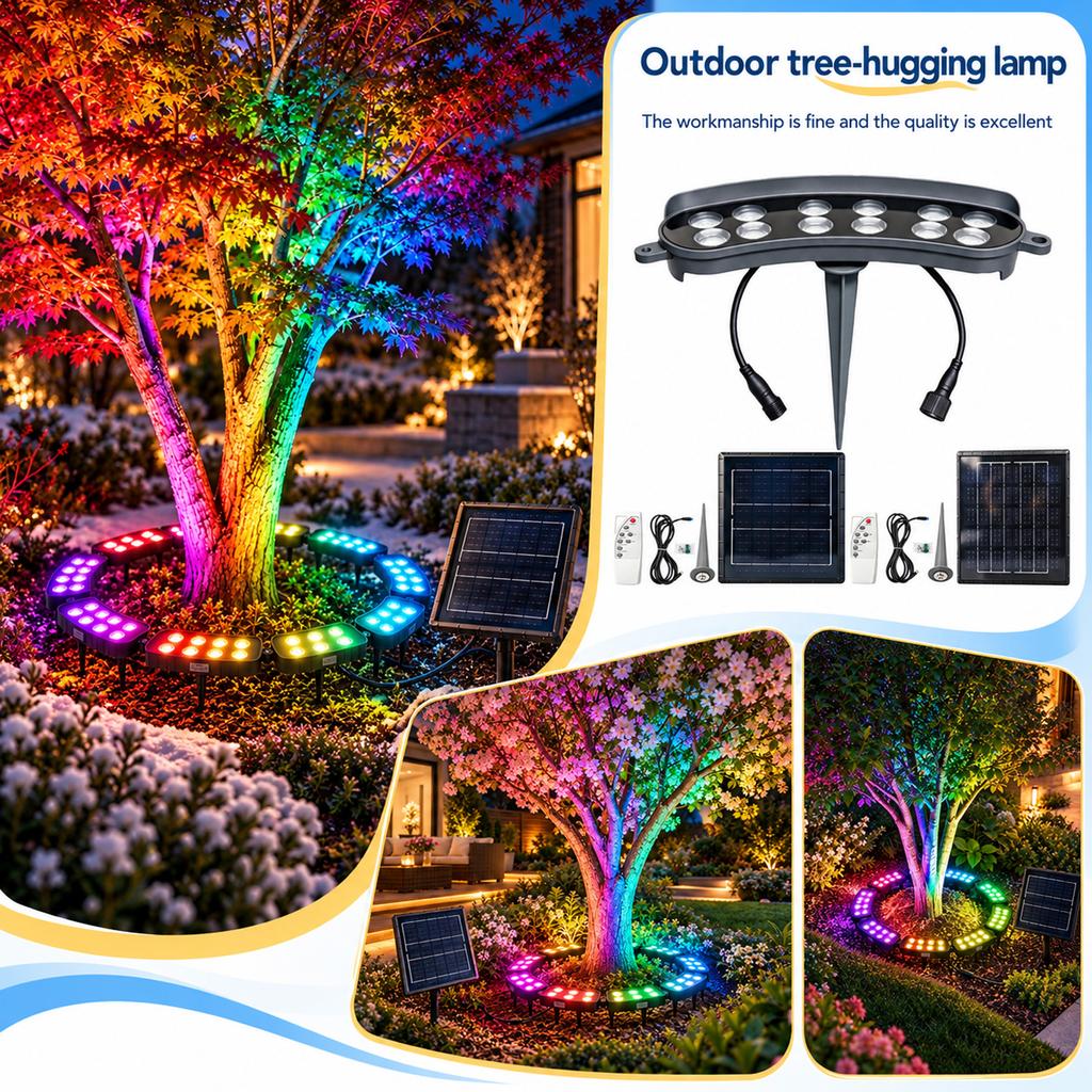 Tree Hugging Light with Panel for Outdoor Garden and Yard Decoration