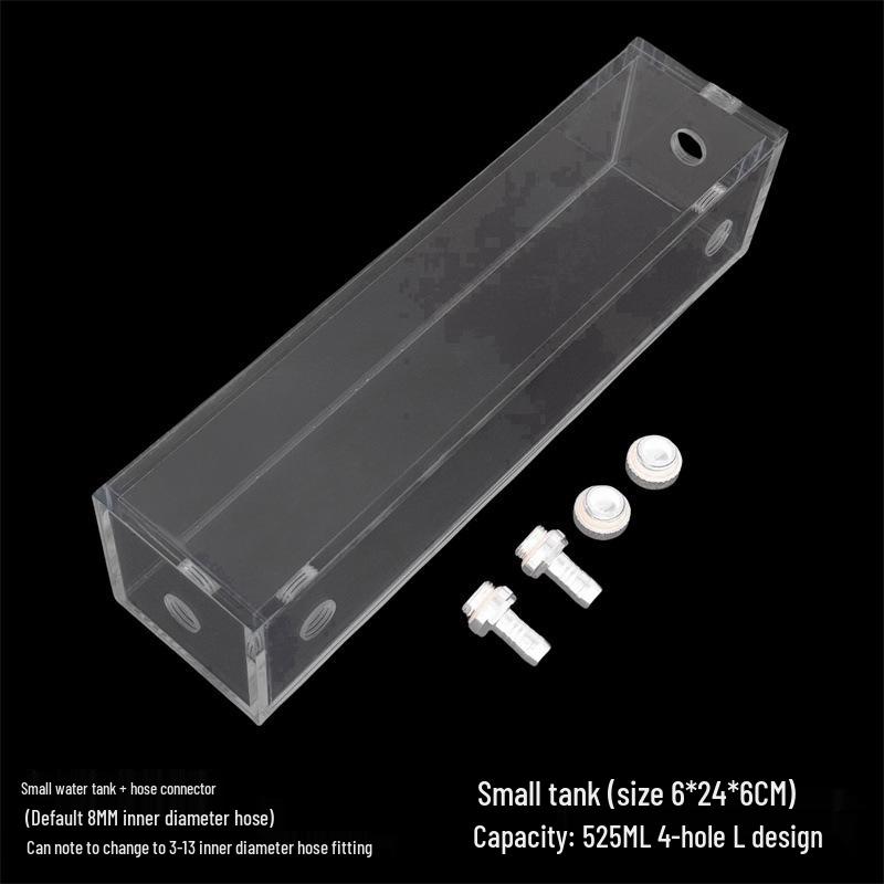 Transparent Acrylic Water-Cooled Mini Long Tank, 2-Point Thread, Various Sizes
