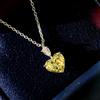 New Gorgeous AAA Heart Cubic Zirconia Bright Yellow Pendant Necklace for Women High-quality Love Necklaces Engagement Jewelry