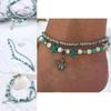 Vintage Blue Starfish Shell Anklet Beach Turtle Anklet Vacation Rice Bead Anklet