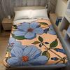 Blue Flower Polka Dot Pattern Flannel Blanket Warm Soft Halloween Christmas Couch Warm Cozy Decorative Decor Gift for All Season