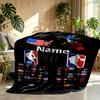 Custom Name Personalized NBA Print Blanket, Home Decor, Bedroom, Sofa, Camping, Couch, Gifts for Birthday Christmas