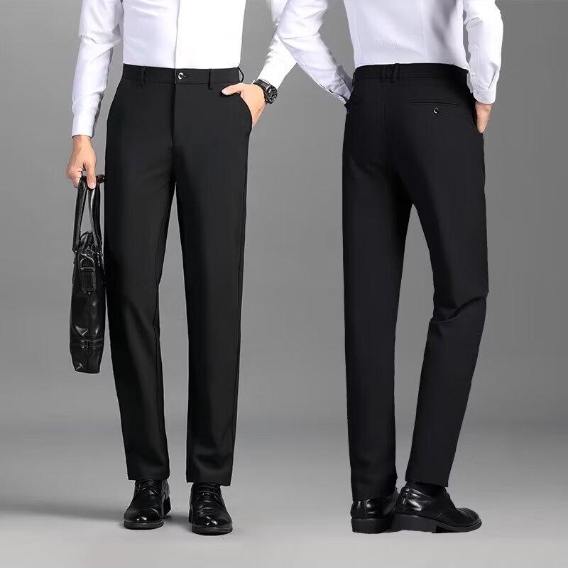 Men s Slim Fit Wrinkle-Resistant Business Suit Trousers 32