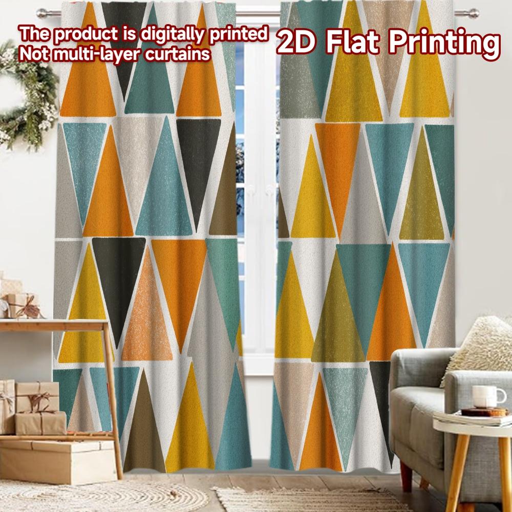 

2pcs, 2D FLAT PRINTING Curtains (Without Rod) Colorful Stripes Modern Fashionable Curtainments Prints Light Filtering Curtains 52.50 × 116.00 cm 2 pcs