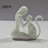 Sculpture 3D Printed Sculpture, One-Piece Molding Desktop Figure, Abstract Stable Decor Woman Cat Art Ornament for Home Gift Minimalist