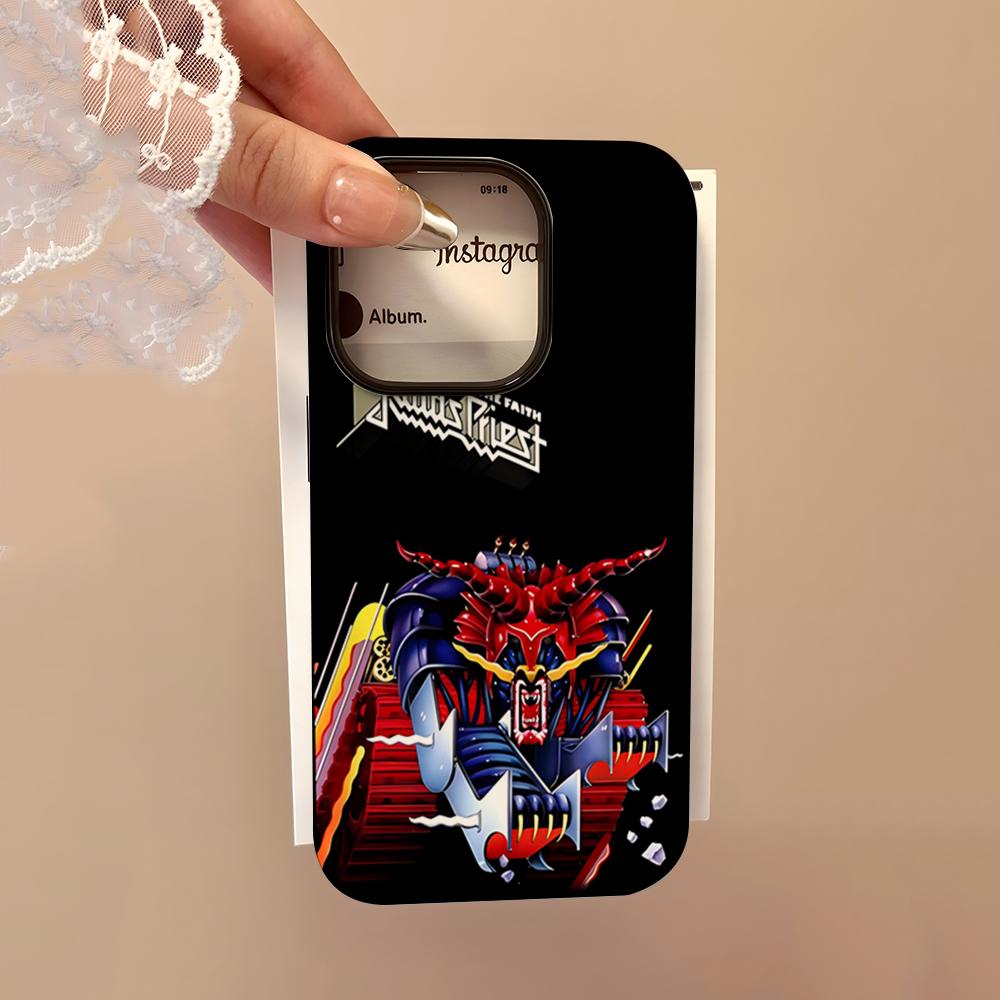 Rock Band Judas Priest Phone Case For IPhone 16 15 14 13 12 11 Pro Max 16 Plus Glossy 2 In 1 Bumper Cover