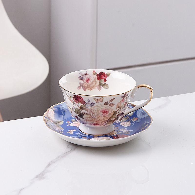 British foreign trade export ceramic coffee  household breakfast afternoon tea set flower tea  good-looking cup set