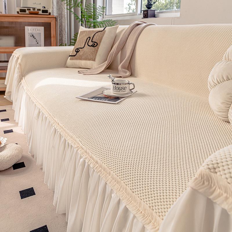 Cream Sofa Cover Blanket Universal Sofa Throw Cushion Protector Soft Durable Fabric Perfect For All Seasons