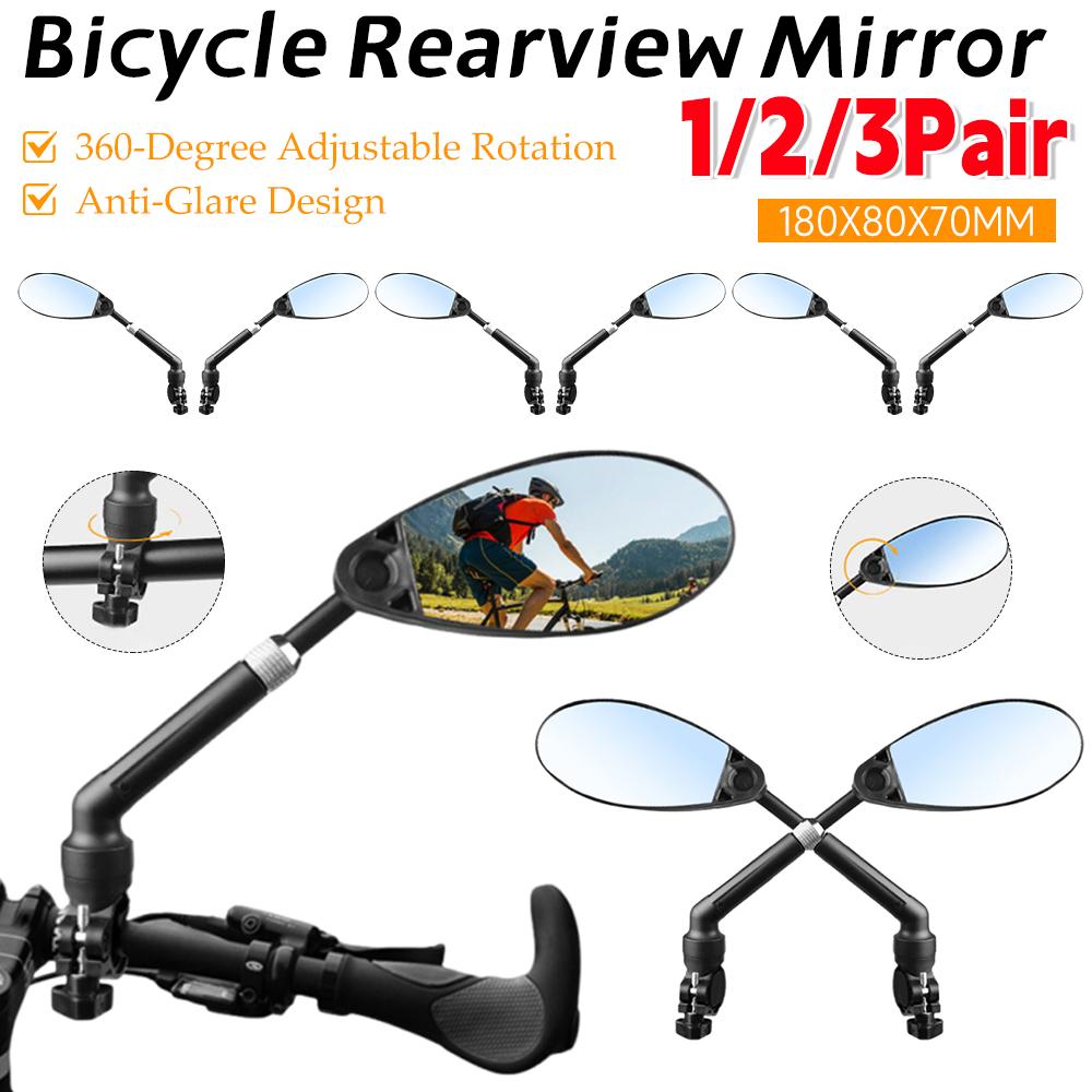 1/1/1Pair Bicycle Rearview Mirror Anti-glare Handlebar Safety Rearview 161 Degree Adjuatable Rearview Mirror Cycling Accessories