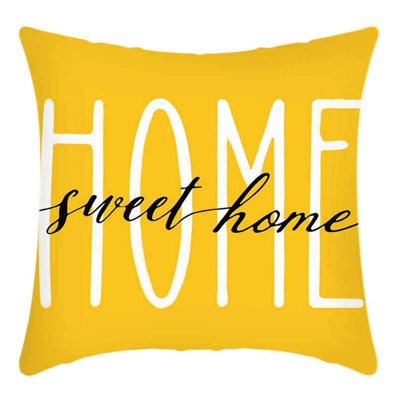 

Новая наволочка Зеленое растение Принт с буквами Наволочка Желтый принт Наволочка Дом Диван 45 * 45Cm pillowcase